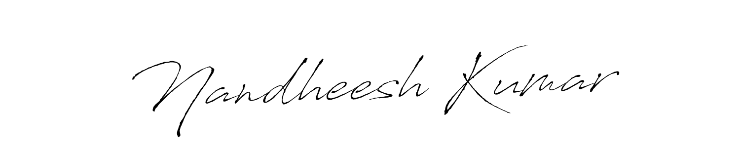 Make a beautiful signature design for name Nandheesh Kumar. With this signature (Antro_Vectra) style, you can create a handwritten signature for free. Nandheesh Kumar signature style 6 images and pictures png