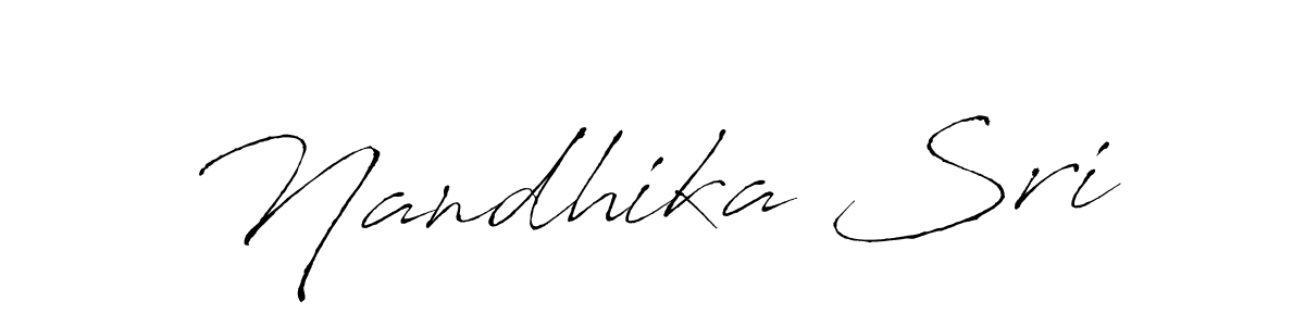 The best way (Antro_Vectra) to make a short signature is to pick only two or three words in your name. The name Nandhika Sri include a total of six letters. For converting this name. Nandhika Sri signature style 6 images and pictures png