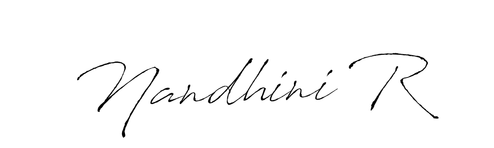 How to make Nandhini R name signature. Use Antro_Vectra style for creating short signs online. This is the latest handwritten sign. Nandhini R signature style 6 images and pictures png