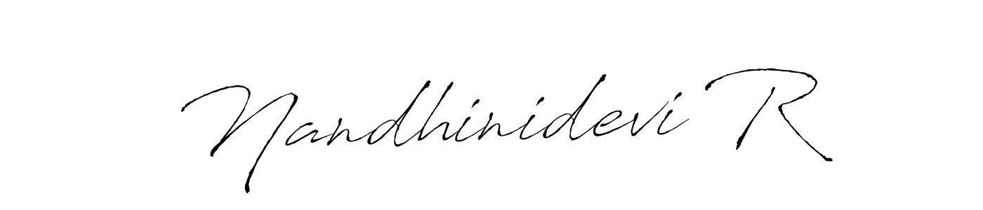 Similarly Antro_Vectra is the best handwritten signature design. Signature creator online .You can use it as an online autograph creator for name Nandhinidevi R. Nandhinidevi R signature style 6 images and pictures png