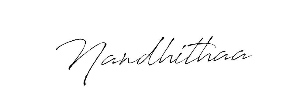 Create a beautiful signature design for name Nandhithaa. With this signature (Antro_Vectra) fonts, you can make a handwritten signature for free. Nandhithaa signature style 6 images and pictures png