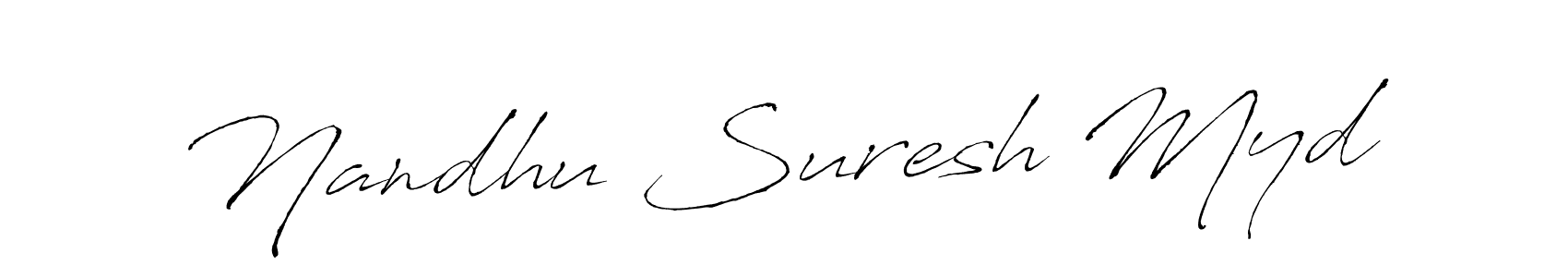 Make a beautiful signature design for name Nandhu Suresh Myd. With this signature (Antro_Vectra) style, you can create a handwritten signature for free. Nandhu Suresh Myd signature style 6 images and pictures png