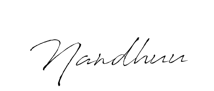 Make a beautiful signature design for name Nandhuu. With this signature (Antro_Vectra) style, you can create a handwritten signature for free. Nandhuu signature style 6 images and pictures png