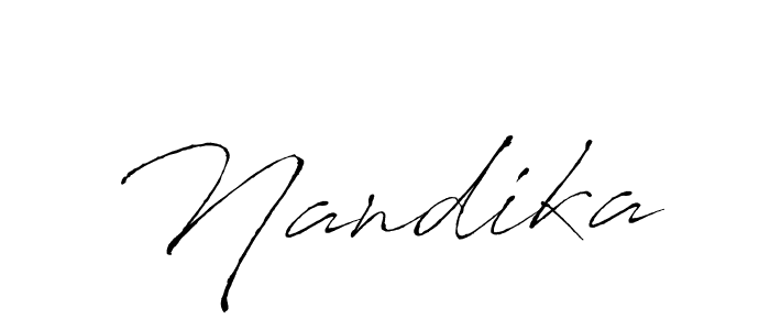 Make a beautiful signature design for name Nandika. With this signature (Antro_Vectra) style, you can create a handwritten signature for free. Nandika signature style 6 images and pictures png