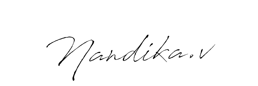 Nandika.v stylish signature style. Best Handwritten Sign (Antro_Vectra) for my name. Handwritten Signature Collection Ideas for my name Nandika.v. Nandika.v signature style 6 images and pictures png