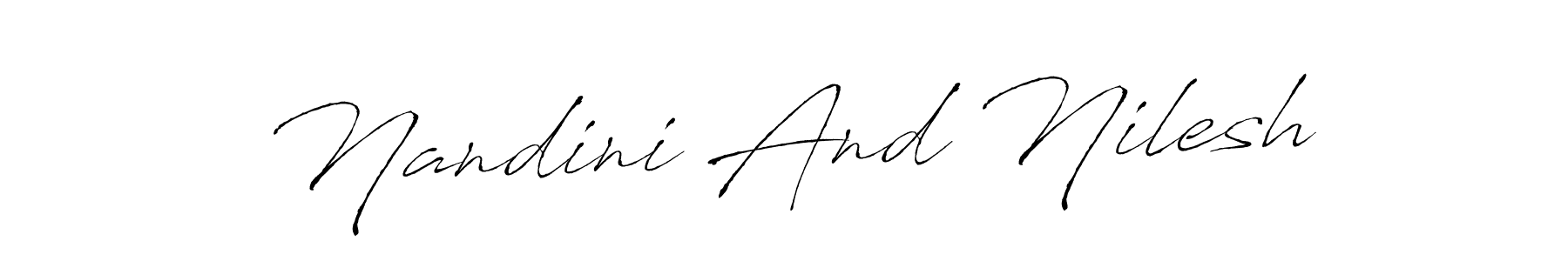 How to make Nandini And Nilesh signature? Antro_Vectra is a professional autograph style. Create handwritten signature for Nandini And Nilesh name. Nandini And Nilesh signature style 6 images and pictures png