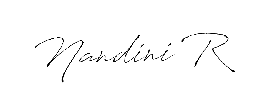 How to make Nandini R name signature. Use Antro_Vectra style for creating short signs online. This is the latest handwritten sign. Nandini R signature style 6 images and pictures png