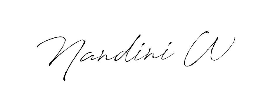 Make a beautiful signature design for name Nandini W. With this signature (Antro_Vectra) style, you can create a handwritten signature for free. Nandini W signature style 6 images and pictures png