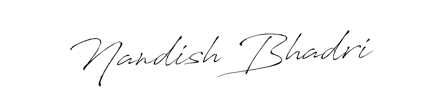 Similarly Antro_Vectra is the best handwritten signature design. Signature creator online .You can use it as an online autograph creator for name Nandish Bhadri. Nandish Bhadri signature style 6 images and pictures png