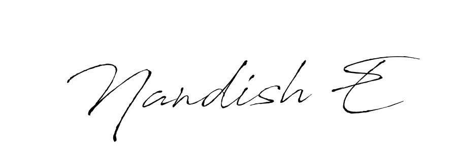 This is the best signature style for the Nandish E name. Also you like these signature font (Antro_Vectra). Mix name signature. Nandish E signature style 6 images and pictures png