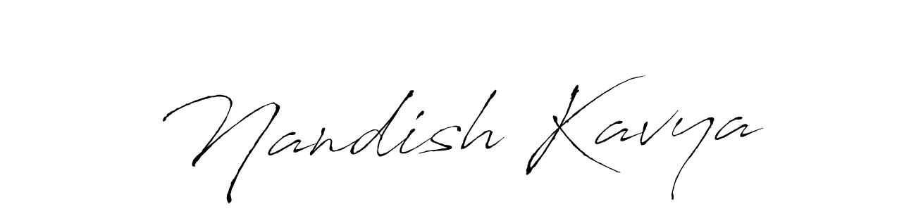 Nandish Kavya stylish signature style. Best Handwritten Sign (Antro_Vectra) for my name. Handwritten Signature Collection Ideas for my name Nandish Kavya. Nandish Kavya signature style 6 images and pictures png