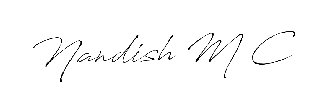 Use a signature maker to create a handwritten signature online. With this signature software, you can design (Antro_Vectra) your own signature for name Nandish M C. Nandish M C signature style 6 images and pictures png