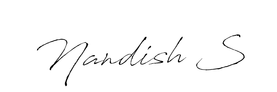 How to make Nandish S signature? Antro_Vectra is a professional autograph style. Create handwritten signature for Nandish S name. Nandish S signature style 6 images and pictures png