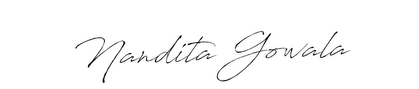 Make a short Nandita Gowala signature style. Manage your documents anywhere anytime using Antro_Vectra. Create and add eSignatures, submit forms, share and send files easily. Nandita Gowala signature style 6 images and pictures png