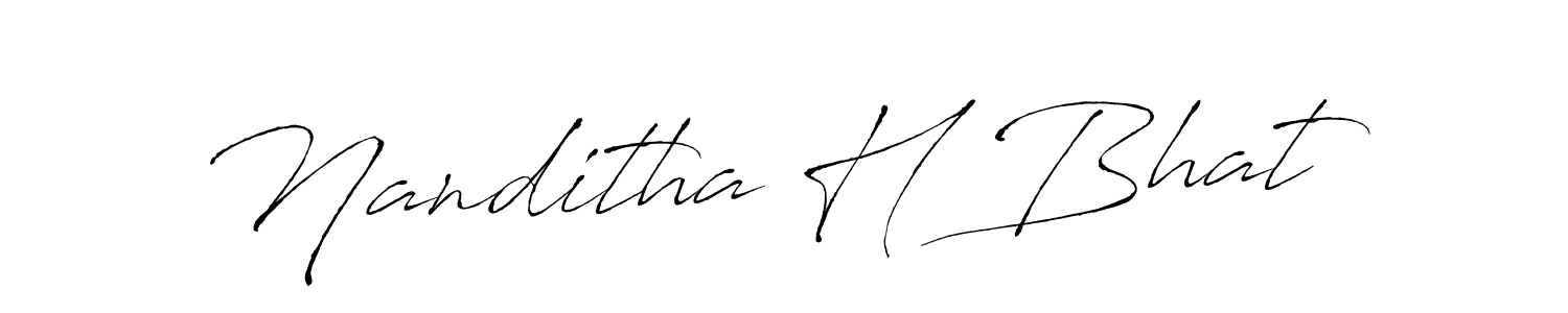 if you are searching for the best signature style for your name Nanditha H Bhat. so please give up your signature search. here we have designed multiple signature styles  using Antro_Vectra. Nanditha H Bhat signature style 6 images and pictures png