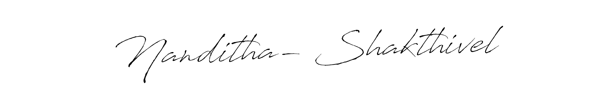 if you are searching for the best signature style for your name Nanditha- Shakthivel. so please give up your signature search. here we have designed multiple signature styles  using Antro_Vectra. Nanditha- Shakthivel signature style 6 images and pictures png