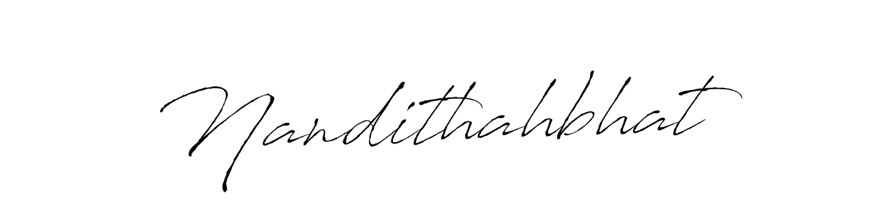 Use a signature maker to create a handwritten signature online. With this signature software, you can design (Antro_Vectra) your own signature for name Nandithahbhat. Nandithahbhat signature style 6 images and pictures png