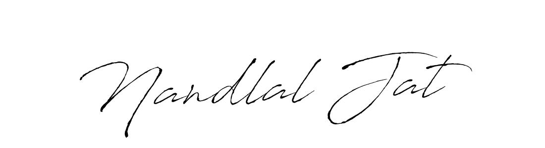 How to make Nandlal Jat name signature. Use Antro_Vectra style for creating short signs online. This is the latest handwritten sign. Nandlal Jat signature style 6 images and pictures png