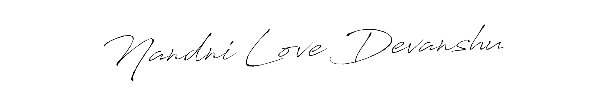 Make a beautiful signature design for name Nandni Love Devanshu. Use this online signature maker to create a handwritten signature for free. Nandni Love Devanshu signature style 6 images and pictures png