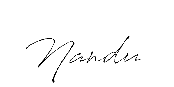 How to make Nandu  name signature. Use Antro_Vectra style for creating short signs online. This is the latest handwritten sign. Nandu  signature style 6 images and pictures png