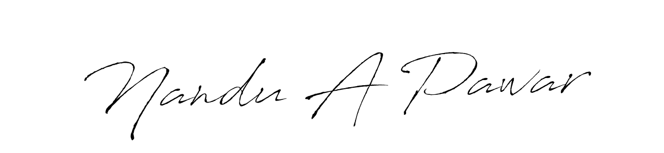 Nandu A Pawar stylish signature style. Best Handwritten Sign (Antro_Vectra) for my name. Handwritten Signature Collection Ideas for my name Nandu A Pawar. Nandu A Pawar signature style 6 images and pictures png