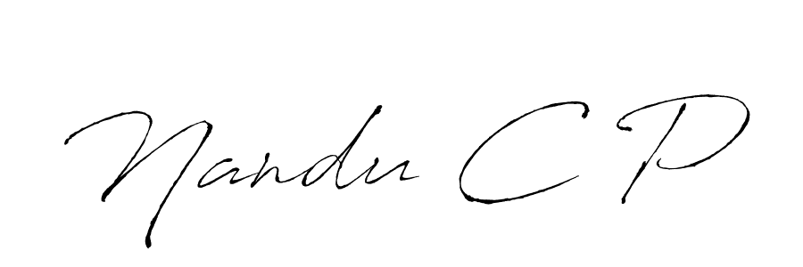Similarly Antro_Vectra is the best handwritten signature design. Signature creator online .You can use it as an online autograph creator for name Nandu C P. Nandu C P signature style 6 images and pictures png