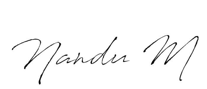 Similarly Antro_Vectra is the best handwritten signature design. Signature creator online .You can use it as an online autograph creator for name Nandu M. Nandu M signature style 6 images and pictures png