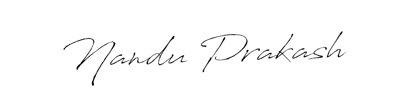 Make a beautiful signature design for name Nandu Prakash. With this signature (Antro_Vectra) style, you can create a handwritten signature for free. Nandu Prakash signature style 6 images and pictures png