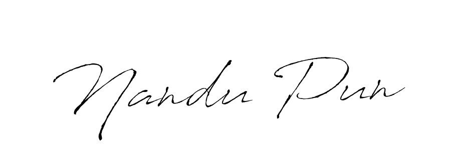 It looks lik you need a new signature style for name Nandu Pun. Design unique handwritten (Antro_Vectra) signature with our free signature maker in just a few clicks. Nandu Pun signature style 6 images and pictures png