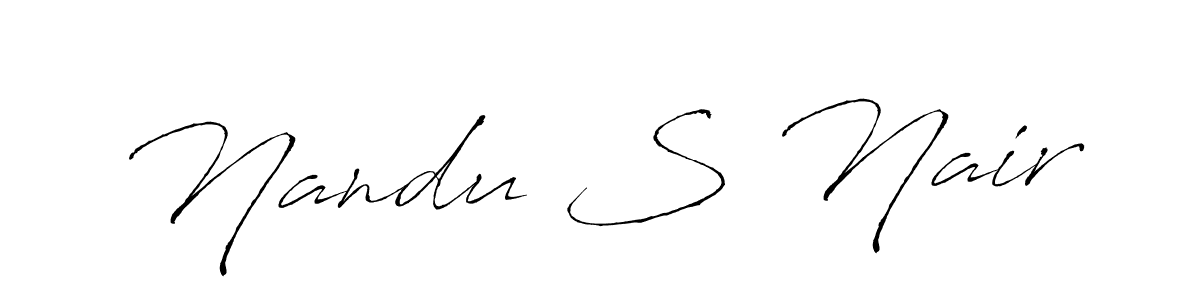 How to make Nandu S Nair signature? Antro_Vectra is a professional autograph style. Create handwritten signature for Nandu S Nair name. Nandu S Nair signature style 6 images and pictures png
