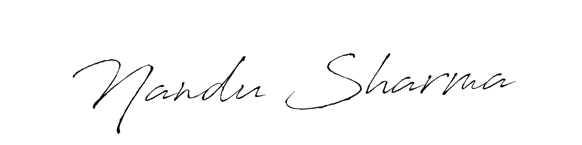 Nandu Sharma stylish signature style. Best Handwritten Sign (Antro_Vectra) for my name. Handwritten Signature Collection Ideas for my name Nandu Sharma. Nandu Sharma signature style 6 images and pictures png