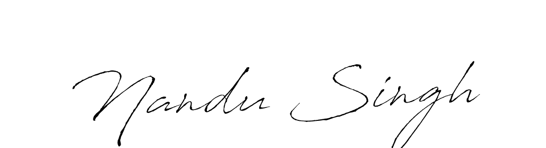 Make a beautiful signature design for name Nandu Singh. With this signature (Antro_Vectra) style, you can create a handwritten signature for free. Nandu Singh signature style 6 images and pictures png