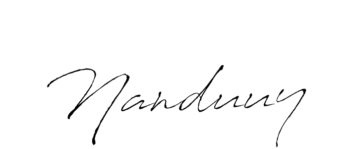 if you are searching for the best signature style for your name Nanduuy. so please give up your signature search. here we have designed multiple signature styles  using Antro_Vectra. Nanduuy signature style 6 images and pictures png