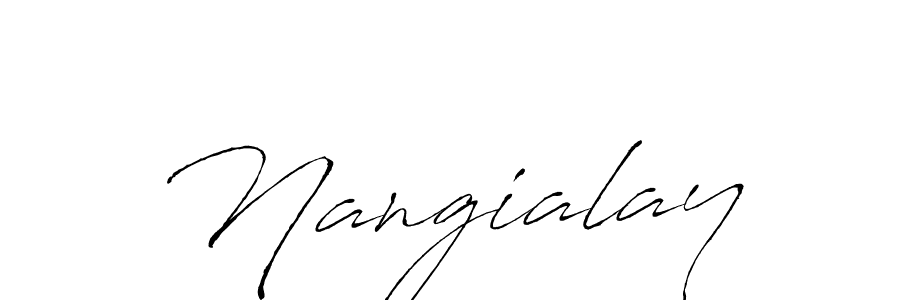Use a signature maker to create a handwritten signature online. With this signature software, you can design (Antro_Vectra) your own signature for name Nangialay. Nangialay signature style 6 images and pictures png