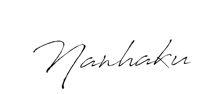 Nanhaku stylish signature style. Best Handwritten Sign (Antro_Vectra) for my name. Handwritten Signature Collection Ideas for my name Nanhaku. Nanhaku signature style 6 images and pictures png