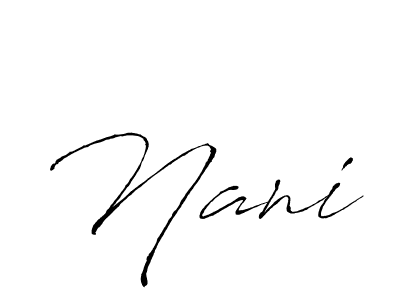 Design your own signature with our free online signature maker. With this signature software, you can create a handwritten (Antro_Vectra) signature for name Nani. Nani signature style 6 images and pictures png
