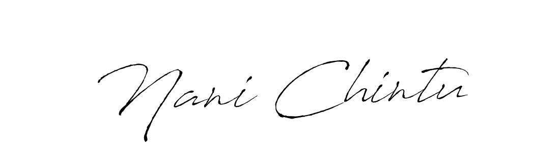 Similarly Antro_Vectra is the best handwritten signature design. Signature creator online .You can use it as an online autograph creator for name Nani Chintu. Nani Chintu signature style 6 images and pictures png