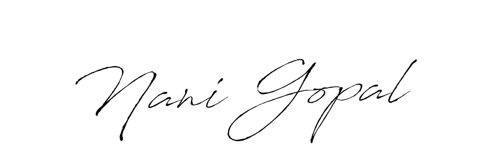 It looks lik you need a new signature style for name Nani Gopal. Design unique handwritten (Antro_Vectra) signature with our free signature maker in just a few clicks. Nani Gopal signature style 6 images and pictures png