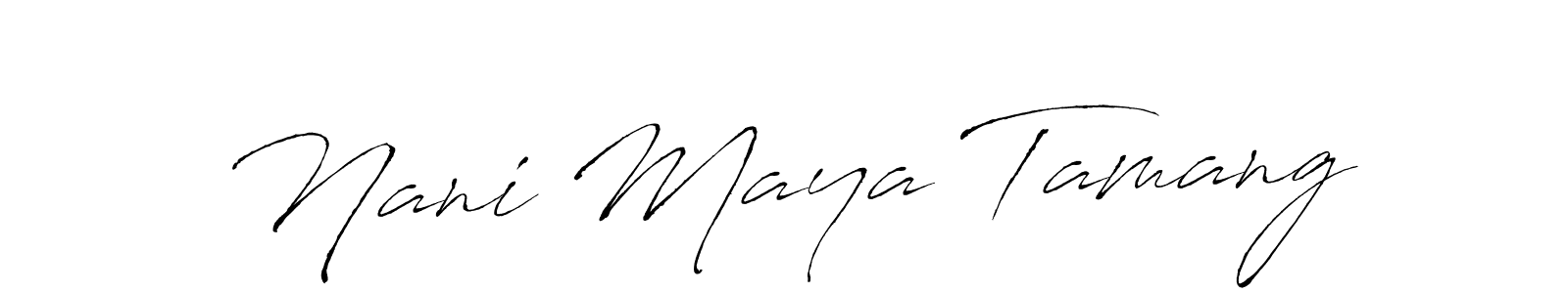 if you are searching for the best signature style for your name Nani Maya Tamang. so please give up your signature search. here we have designed multiple signature styles  using Antro_Vectra. Nani Maya Tamang signature style 6 images and pictures png