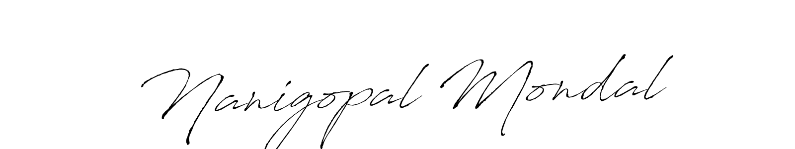 if you are searching for the best signature style for your name Nanigopal Mondal. so please give up your signature search. here we have designed multiple signature styles  using Antro_Vectra. Nanigopal Mondal signature style 6 images and pictures png