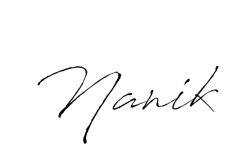 It looks lik you need a new signature style for name Nanik. Design unique handwritten (Antro_Vectra) signature with our free signature maker in just a few clicks. Nanik signature style 6 images and pictures png