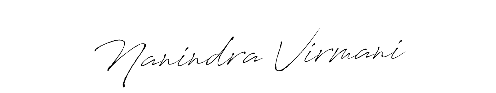 if you are searching for the best signature style for your name Nanindra Virmani. so please give up your signature search. here we have designed multiple signature styles  using Antro_Vectra. Nanindra Virmani signature style 6 images and pictures png