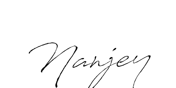 How to make Nanjey signature? Antro_Vectra is a professional autograph style. Create handwritten signature for Nanjey name. Nanjey signature style 6 images and pictures png