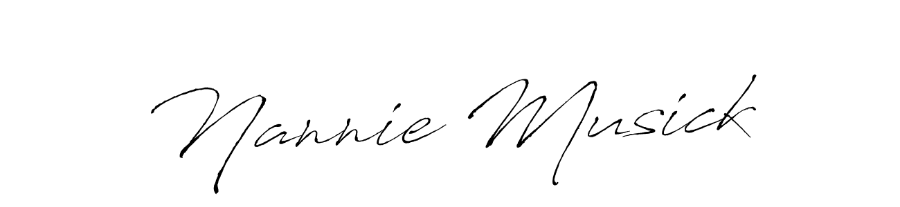 Create a beautiful signature design for name Nannie Musick. With this signature (Antro_Vectra) fonts, you can make a handwritten signature for free. Nannie Musick signature style 6 images and pictures png