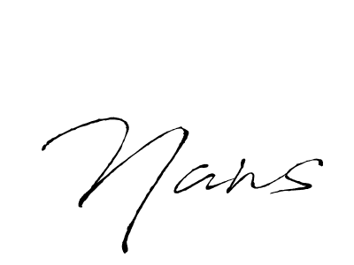 Design your own signature with our free online signature maker. With this signature software, you can create a handwritten (Antro_Vectra) signature for name Nans. Nans signature style 6 images and pictures png