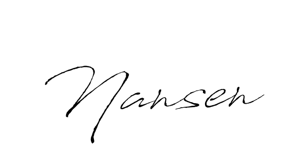 Make a beautiful signature design for name Nansen. With this signature (Antro_Vectra) style, you can create a handwritten signature for free. Nansen signature style 6 images and pictures png