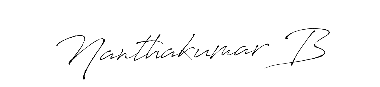 How to make Nanthakumar B name signature. Use Antro_Vectra style for creating short signs online. This is the latest handwritten sign. Nanthakumar B signature style 6 images and pictures png