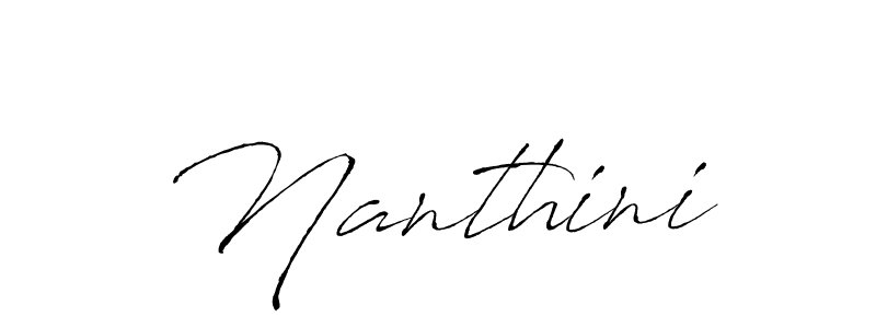 How to make Nanthini signature? Antro_Vectra is a professional autograph style. Create handwritten signature for Nanthini name. Nanthini signature style 6 images and pictures png