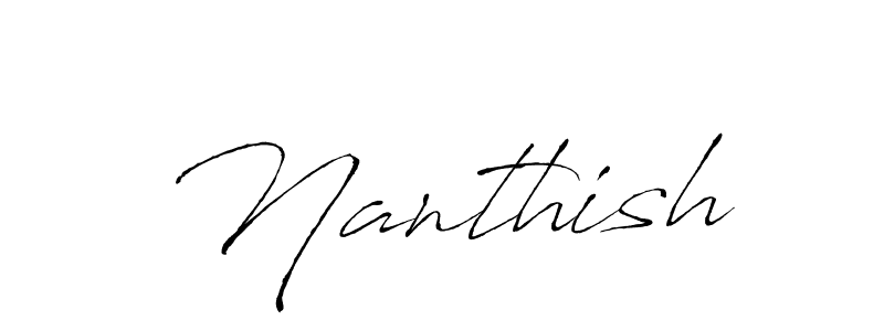 if you are searching for the best signature style for your name Nanthish. so please give up your signature search. here we have designed multiple signature styles  using Antro_Vectra. Nanthish signature style 6 images and pictures png