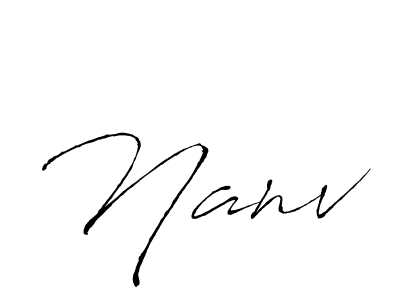 Nanv stylish signature style. Best Handwritten Sign (Antro_Vectra) for my name. Handwritten Signature Collection Ideas for my name Nanv. Nanv signature style 6 images and pictures png